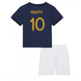 Baby Fußballbekleidung Frankreich Kylian Mbappe #10 Heimtrikot WM 2022 Kurzarm (+ kurze hosen)